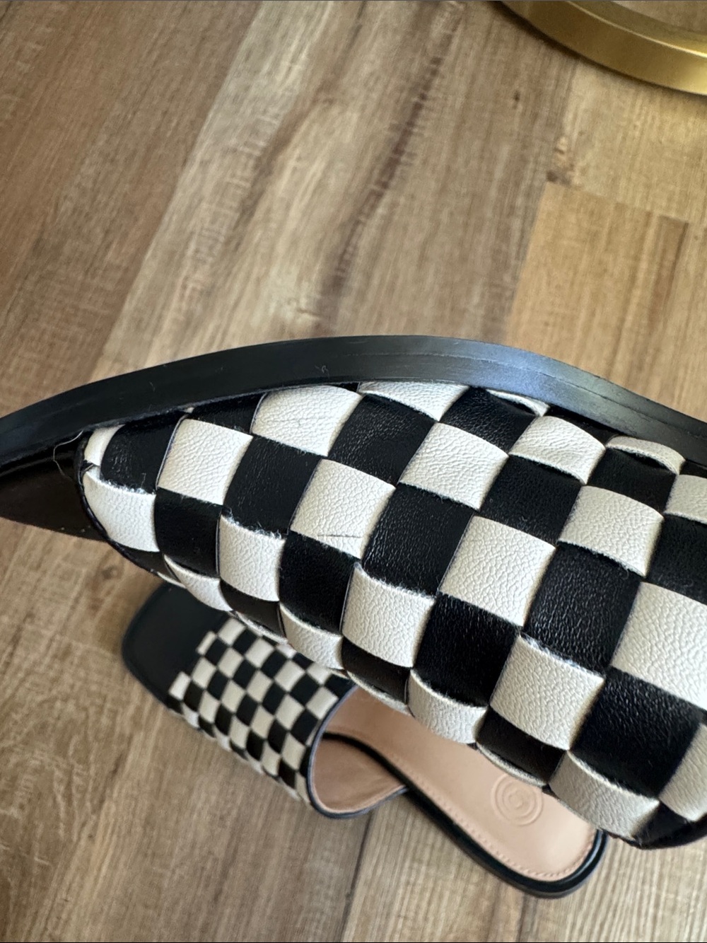 UO Brighton checkered mule size 7 Urban Outfitters slide black white - Picture 5 of 5